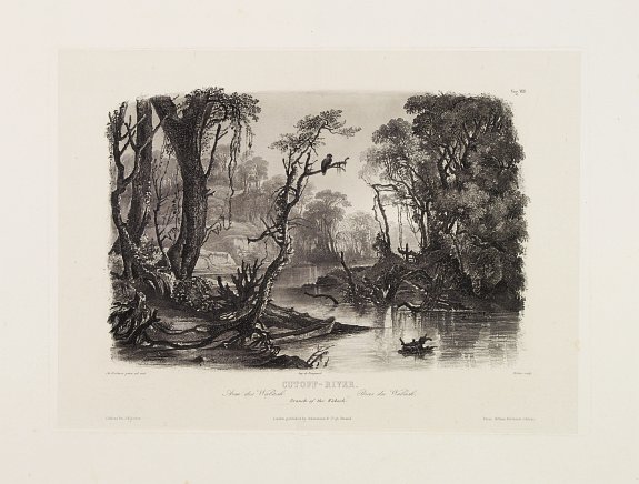 BODMER, C., Cutoff-River - Branch of the Wabash., antique map, old maps