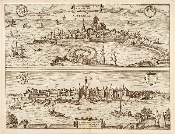 BRAUN,G./ HOGENBERG,F., Roterodamum.. (Rotterdam) / Gouda, antique map, old maps