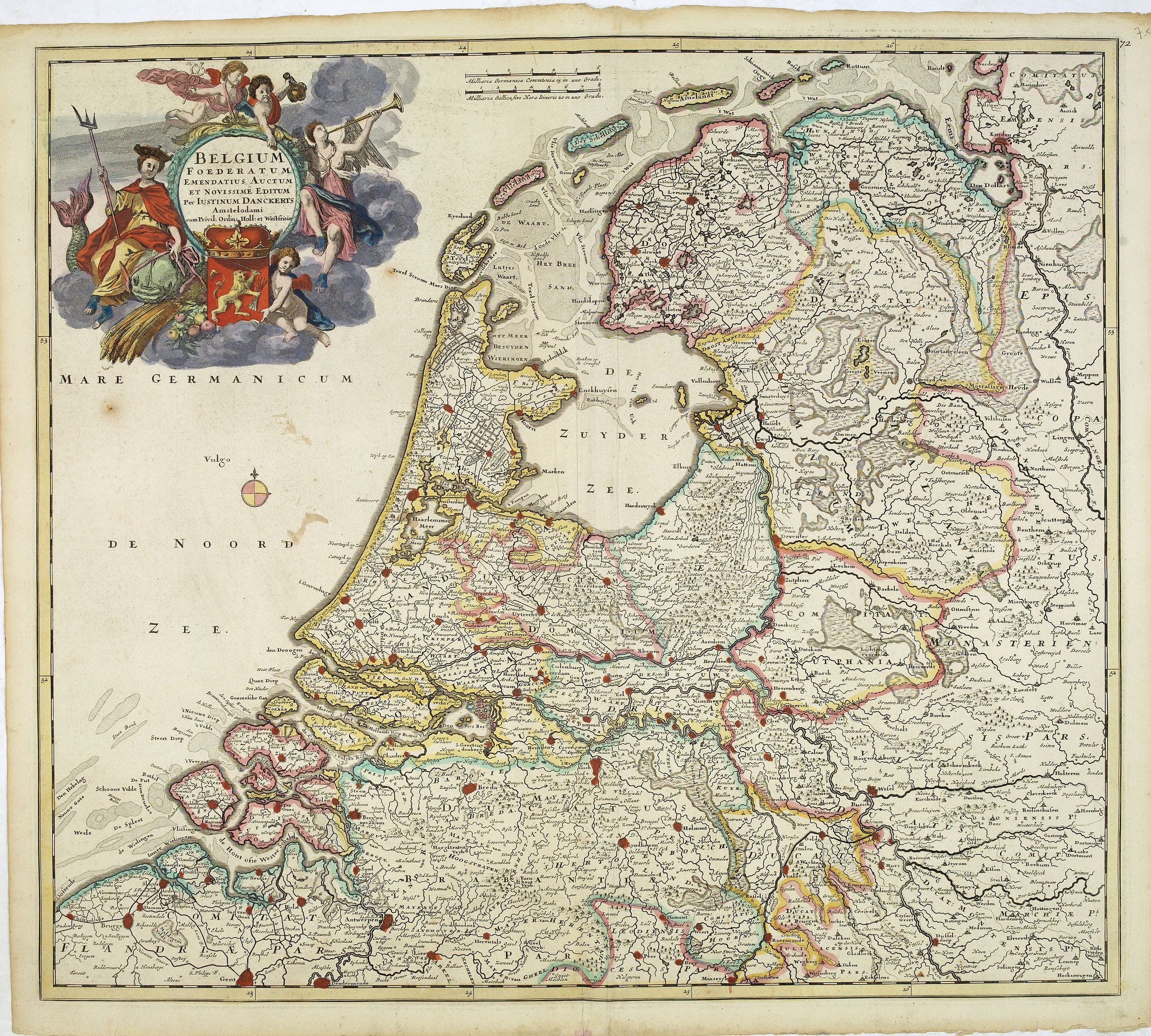 DANCKERTS, J., Belgium foederatum emendatius auctum. . ., antique map, old maps