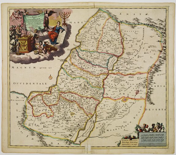 DANCKERTS,T., Iudea sive Terra Sancta quae Israelitarum.., antique map, old maps