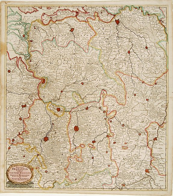 DANCKERTS, C., Ducatus Brabantiae tabula continens sacri imperii. . ., antique map, old maps