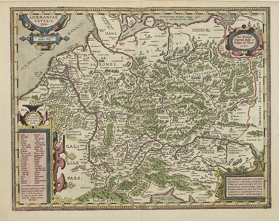 ORTELIUS, A., GERMANIAE Veteris, typus. Ex conatibus geographicis Abrahami Ortelij., antique map, old maps