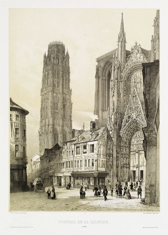 CHAPUY., Portail de la Calende, à Rouen., antique map, old maps