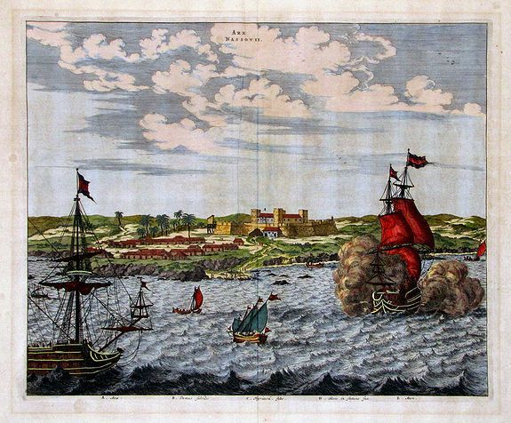 OGILBY, J., ARX NASSOVII, antique map, old maps