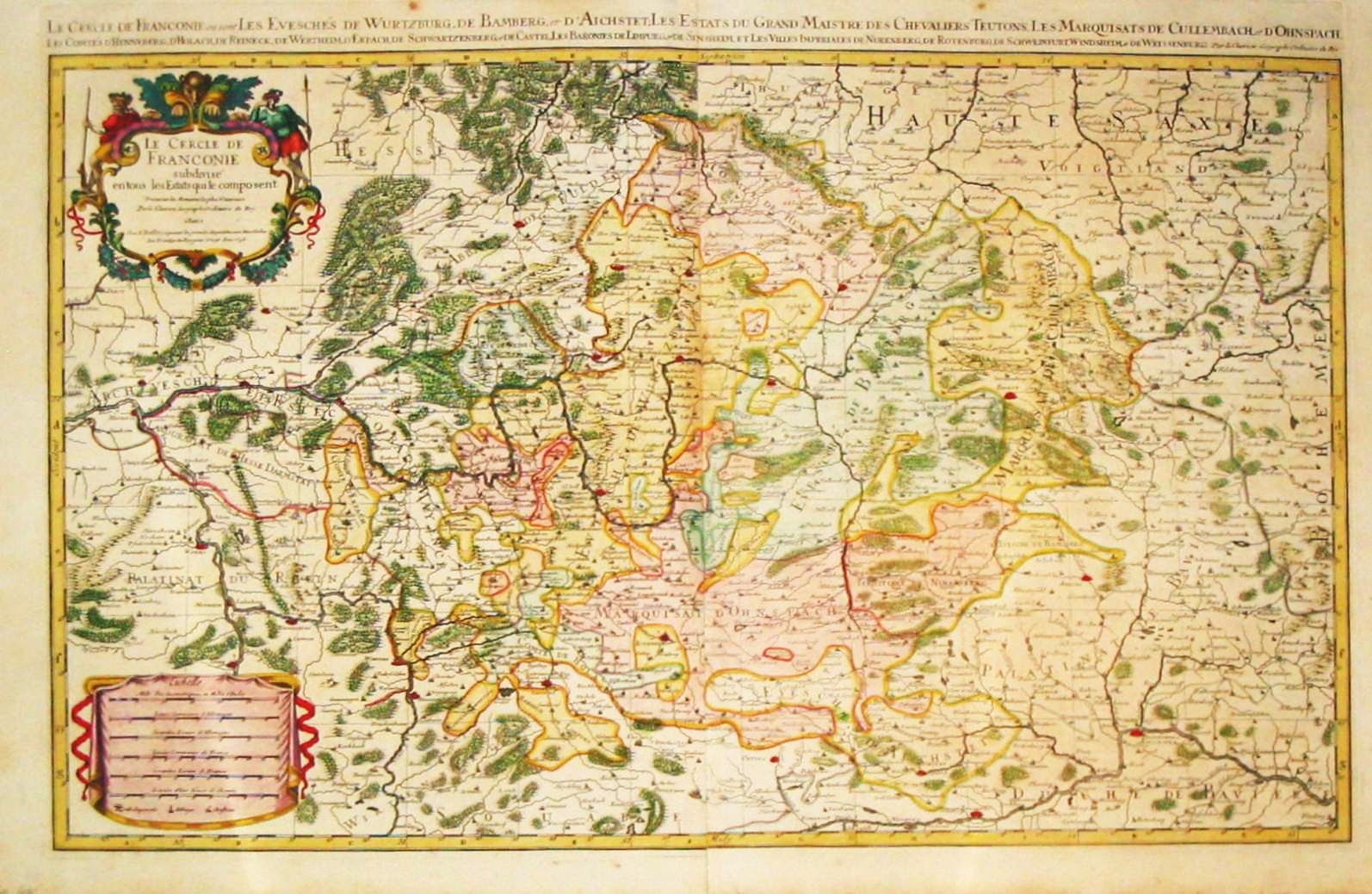 JAILLOT, A.-H. / P. Mortier., Le Cercle de Franconia. A Paris, 1696., antique map, old maps