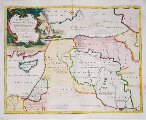 BACHIENE, W.A., Afbeelding van all de Landen gelegen tusschen de Middellandsche, Zwarte, Caspische, Persische en Rode Zeeën., antique map, old maps