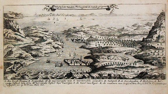 Peeters, J. & G. Bouttats., Het ghesicht vanden Hellespont en vande propontide., antique map, old maps