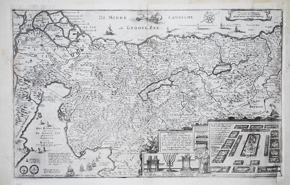 OFFERMANS, J., Perigrinatie ofte Veertich-jarige Reyse der Kinderen Israels., antique map, old maps