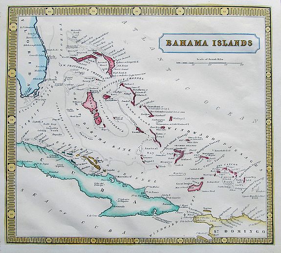 UNKNOWN., Bahama Islands., antique map, old maps
