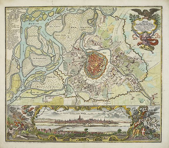SEUTTER, M., WIEN die Welt berumte Kayserl. Resid. Stadt. . ., antique map, old maps