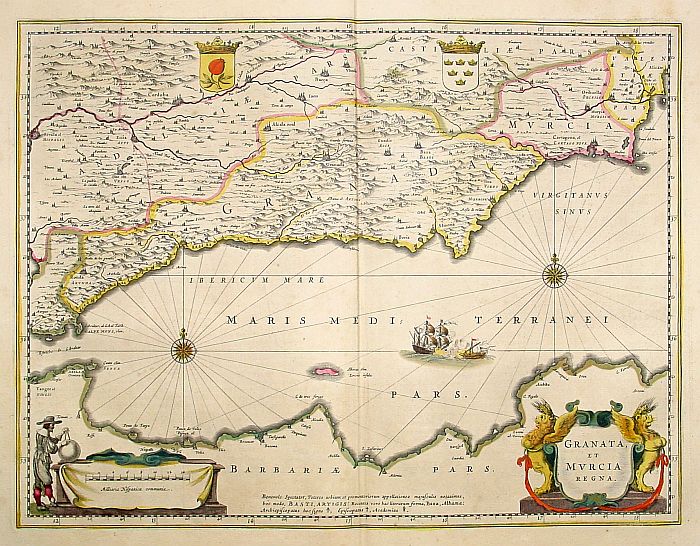 BLAEU,W., Granata et Murcia regna., antique map, old maps