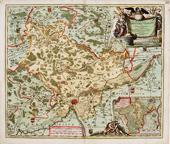 HOMANN, J.B., Nova et accurata Territorii Ulmensis cum dominio Wainensi.., antique map, old maps