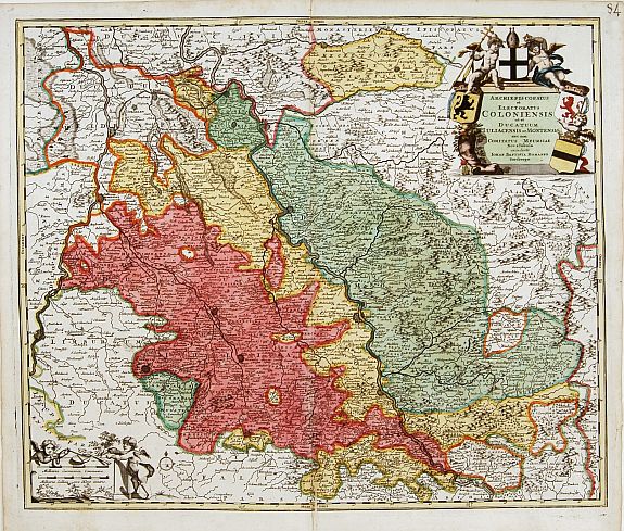 HOMANN,J.B., Archiepiscopatus et electoratis Coloniensis.., antique map, old maps