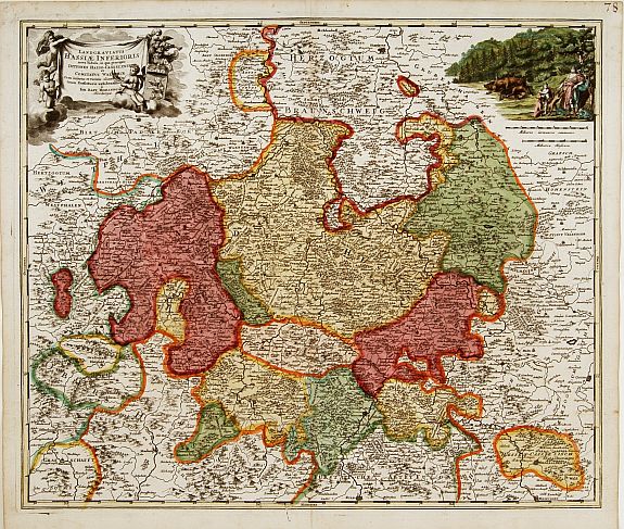HOMANN,J.B., Landgraviatus Hassiae Inferioris.., antique map, old maps