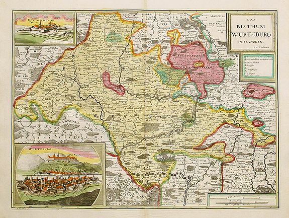 HOFFMAN, I., Das Bisthum Wurtzburg in Francken., antique map, old maps