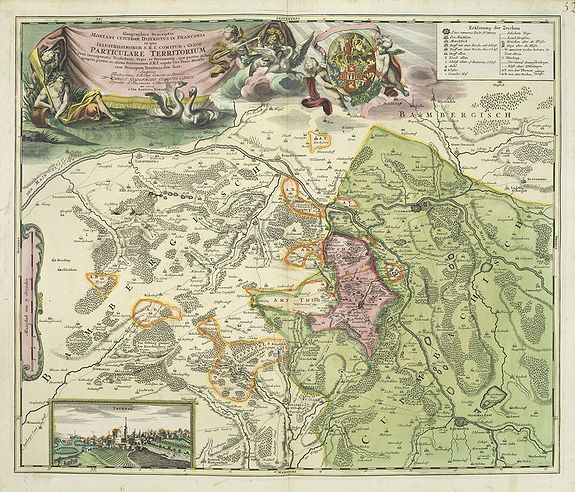 HOMANN, J.B., Geographica descriptio Montani cujusdam districtus in .., antique map, old maps
