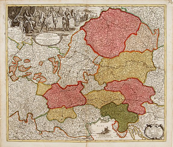 HOMANN,J.B., Leopolda Magni.. Germaniae Austriacae generalum.., antique map, old maps