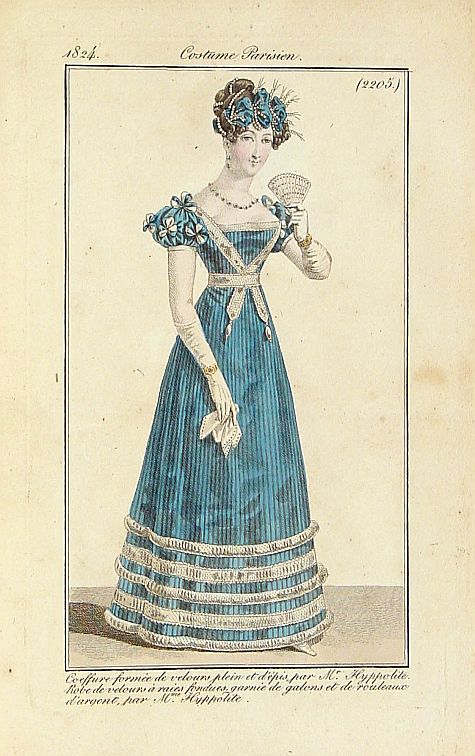 COSTUME PARISIEN, Coeffure formée de velours . . ., antique map, old maps