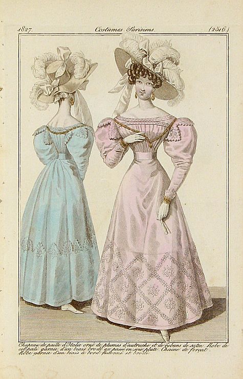 COSTUME PARISIEN, Chapeau de paille d'Italie.. (2546), antique map, old maps