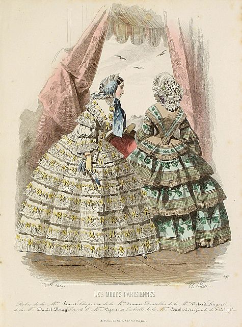 LES MODES PARISIENNES, Paris fashion plate. (697), antique map, old maps