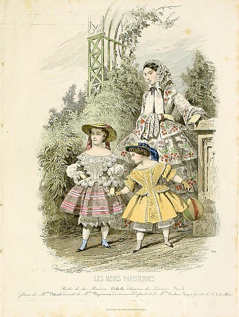 LES MODES PARISIENNES, Paris fashion plate. (700), antique map, old maps