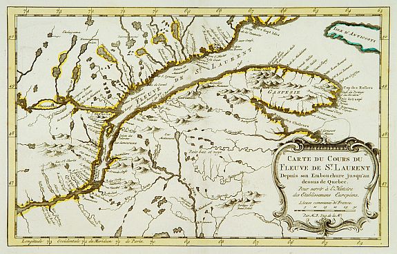 HARREVELT,E.van/ CHANGUION,D.J., Carte du cours du Fleuve de St.Laurent.., antique map, old maps