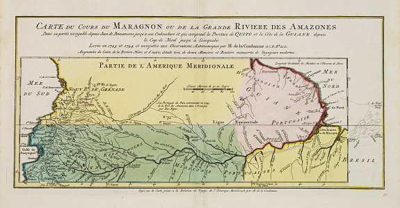 HARREVELT,E.van/ CHANGUION,D.J., Carte du Cours du Maragnon ou .. Amazones.., antique map, old maps