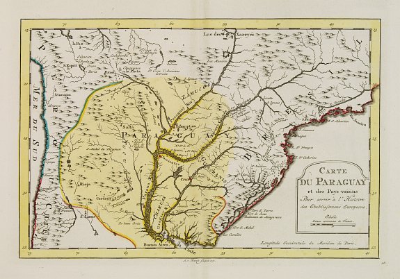 HARREVELT, E. van / CHANGUION, D.J., Carte du Paraguay et des Pays voisins.., antique map, old maps