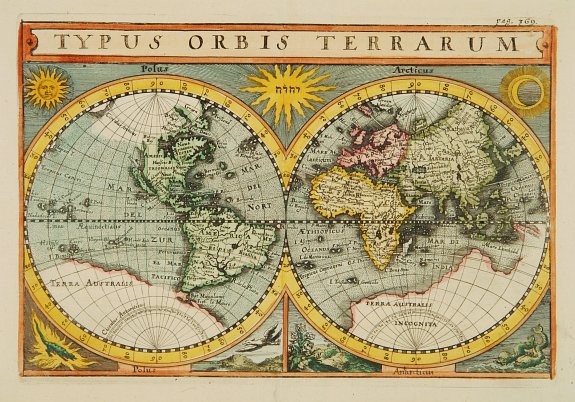 ANONYMOUS, Typus Orbis Terrarum., antique map, old maps