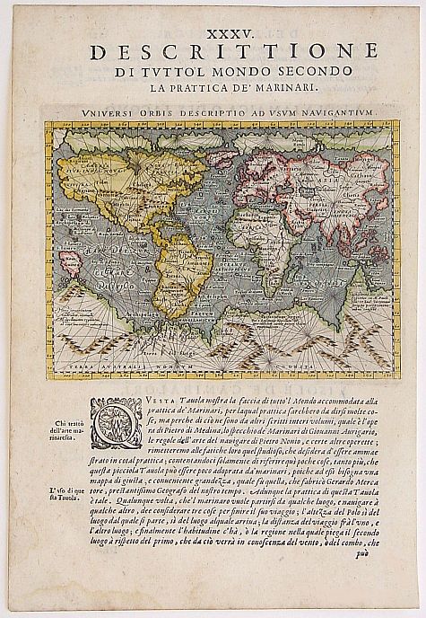 PORRO, G./ MAGINI, G., Universi Orbis Descriptio ad usum navigantium., antique map, old maps