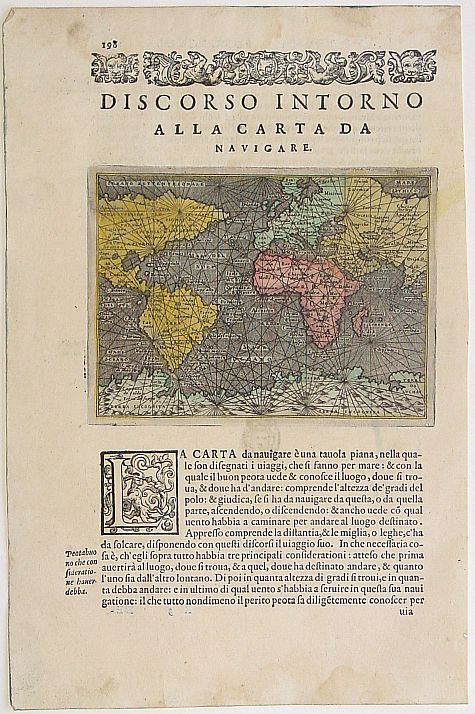 PORRO, G. / MAGINI, G., Discorso intorno alla carta da navigare., antique map, old maps