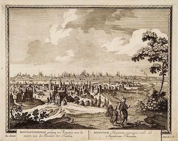 SCHENK, P., Konstantinopolien, gelegen../ Byzantium Turcarum.., antique map, old maps