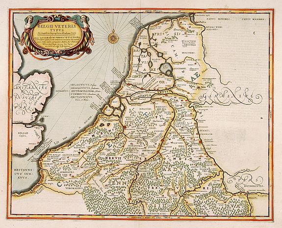 HONDIUS,H., Belgii Veteris Typus ex conatibus.., antique map, old maps