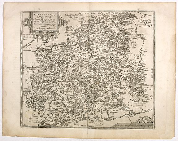 ORTELIUS, A., Wirtenberg Ducatus., antique map, old maps