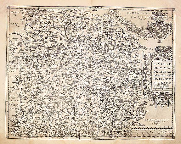 ORTELIUS,A., Bavariae, olim vindeliciae delineationis.., antique map, old maps