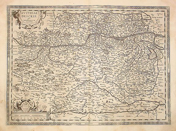 ORTELIUS,A., Austriae ducatvs chorographia, Wolfgango Lazio auctore, antique map, old maps