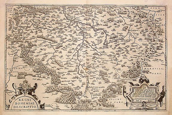 ORTELIUS, A., Regni Bohemiae descriptio., antique map, old maps