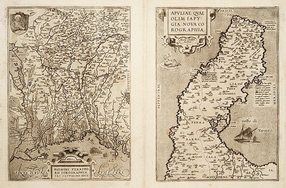 ORTELIUS,A., Patavini territorii../ Tarvisini agri typus.. (2 maps), antique map, old maps
