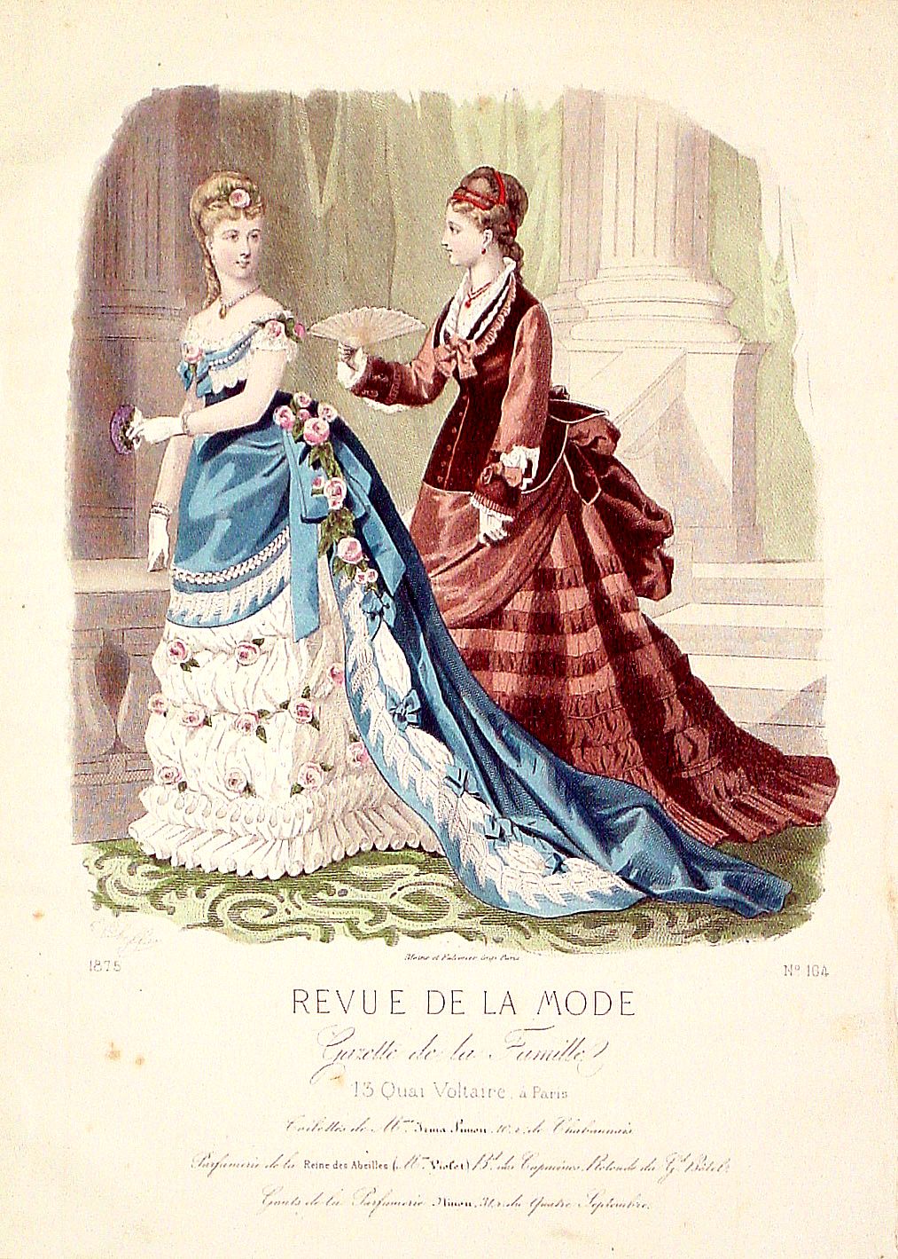 REVUE DE LA MODE, Paris fashion plate. (164), antique map, old maps