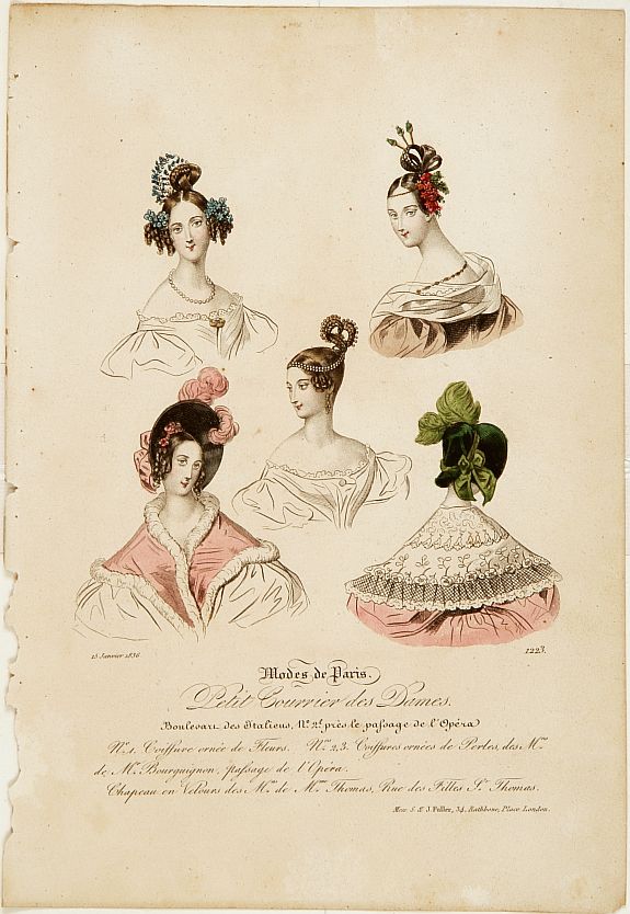 MODES DE PARIS, Paris fashion plate. (1223), antique map, old maps