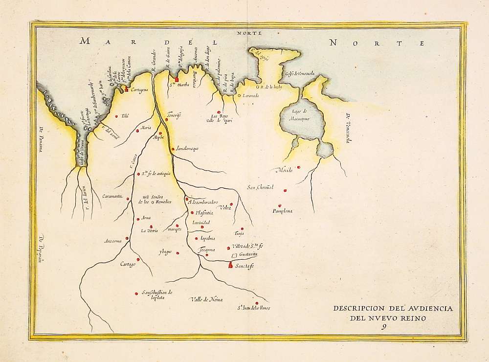 HERRERA y TORDESILLAS,A.de., Descripcion del audiencia del nuevo Reino 9, antique map, old maps