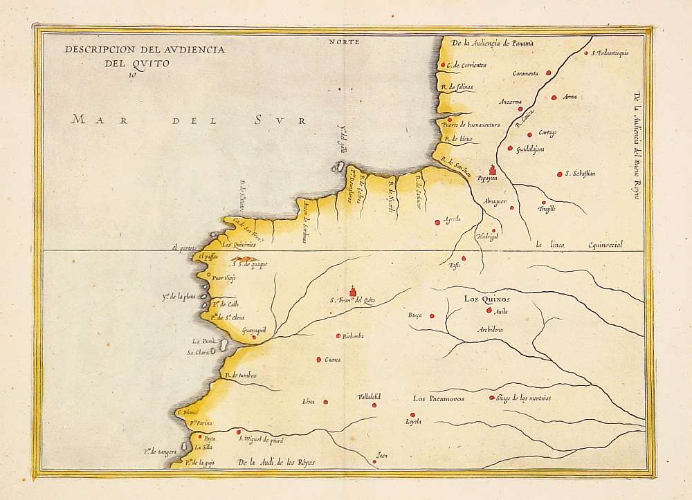 HERRERA y TORDESILLAS,A.de., Descripcion del audiencia del Quito 10., antique map, old maps