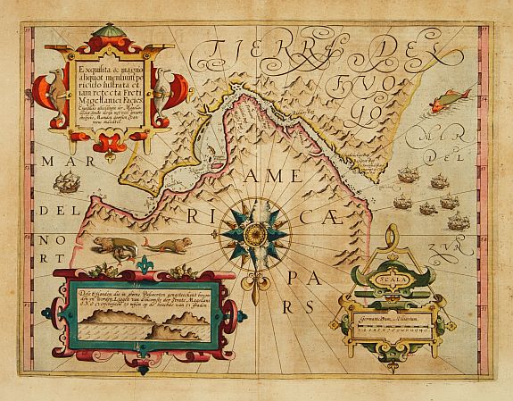 MERCATOR, G. / HONDIUS, J., Exquilita.. Freti Magellanici Facies., antique map, old maps