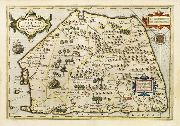 MERCATOR, G./ HONDIUS, J., Ins. Ceilan que incolis Tenarisin dictur., antique map, old maps
