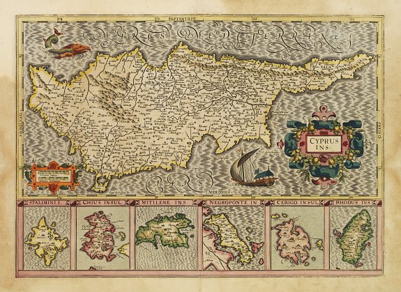 MERCATOR,G./ HONDIUS,J., Cyprus Ins., antique map, old maps