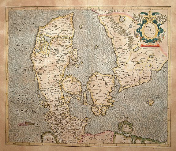 MERCATOR,G./ HONDIUS,J., Daniae Regnu., antique map, old maps