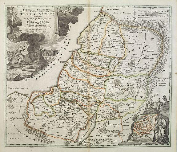 HOMANN HEIRS., Judaea seu Palaestina .. Terra Sancta. . ., antique map, old maps