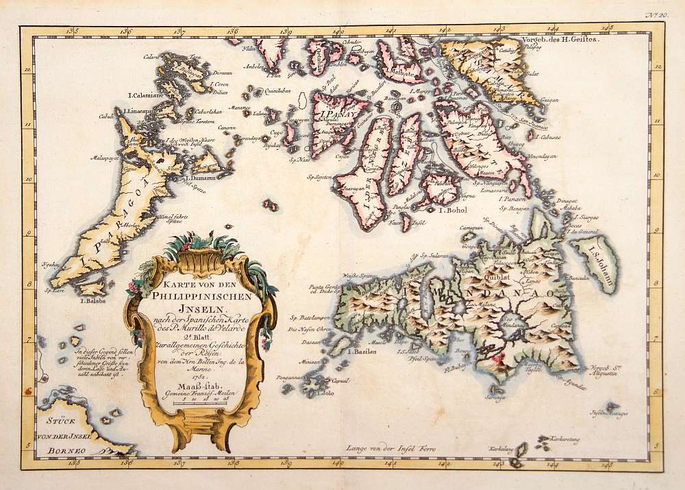 BELLIN,J.N./ ARKSTEE & MERKUS, Karte von den Philippinischen Inseln.., antique map, old maps