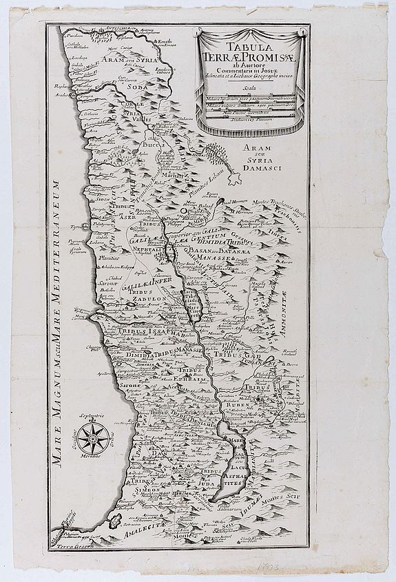 ANONYMOUS, Tabula terrae promissionis ab Auctore Commentarii in Josue et a Liebaux Geographo Incisa., antique map, old maps