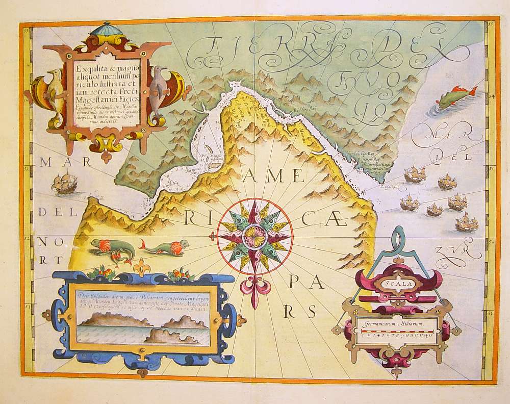 MERCATOR,G./ HONDIUS,J., Exquilita.. Freti Magellanici Facies., antique map, old maps